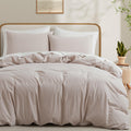 Lovque Linen Light Grey Duvet Cover Twin Size, 100% Washed Cotton Linen Like Bedding Set With Zipper Closure (No Comforter), 68X