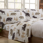 Great Bay Home 4-Piece Stripe Printed Ultra-Soft Microfiber Sheet Set. Wrinkle Free, Comfortable, All-Season Bed Sheets. Evette Collection (Full, Stripe - Taupe)