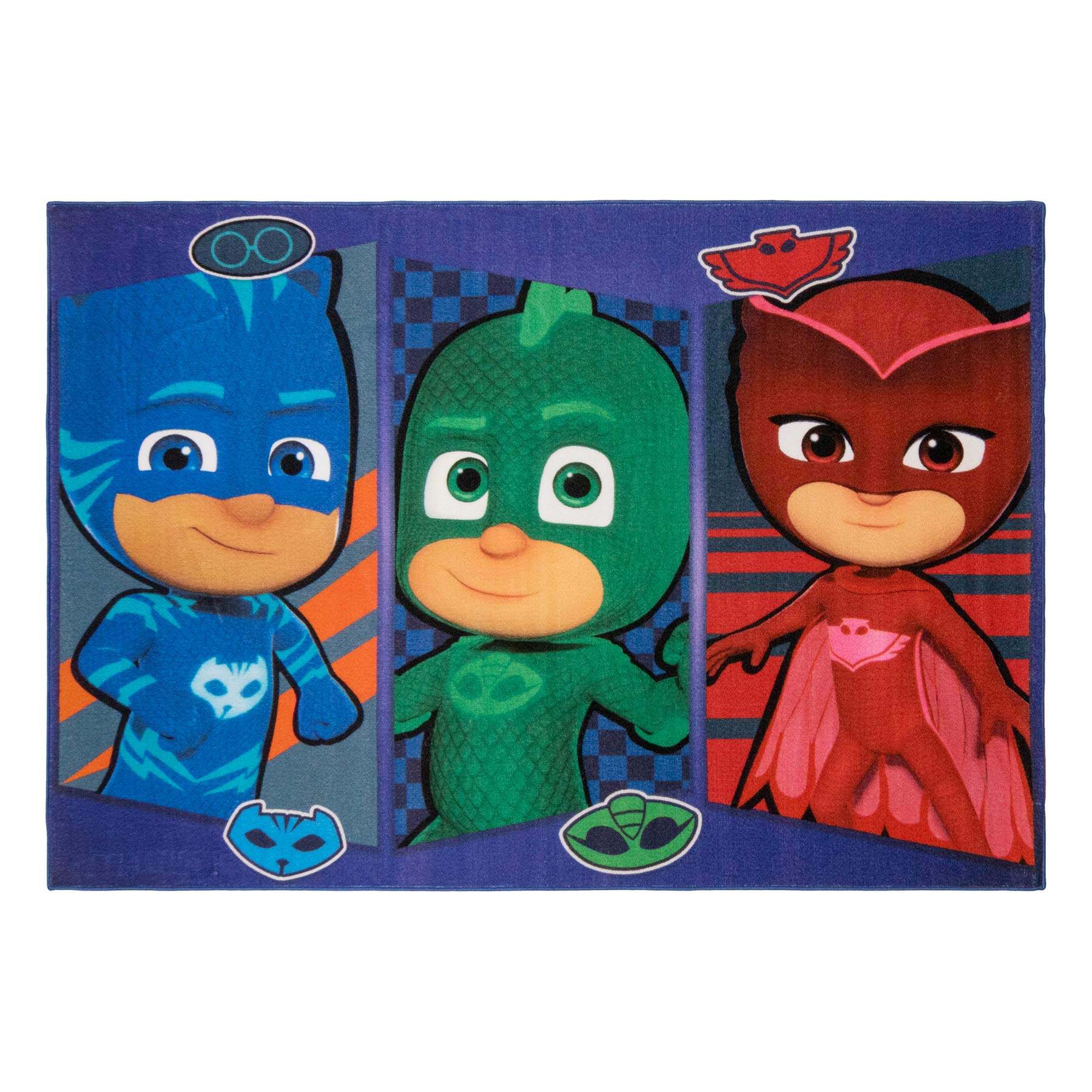 Gertmenian Disney Pj Masks Rug Boys Girls Childrens Bedroom Decor Kids Home Play Room Mat Bedding Area Carpet, 54X78 Large, Navy