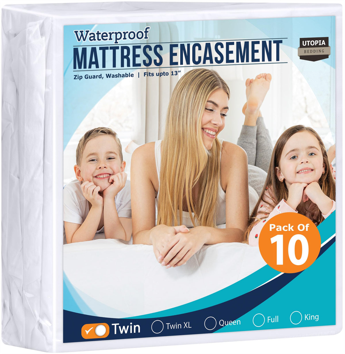 Utopia Bedding Zippered Mattress Encasement Crib - 100% Waterproof Mattress Protector - Absorbent, Six-Sided Mattress Cover (Bul