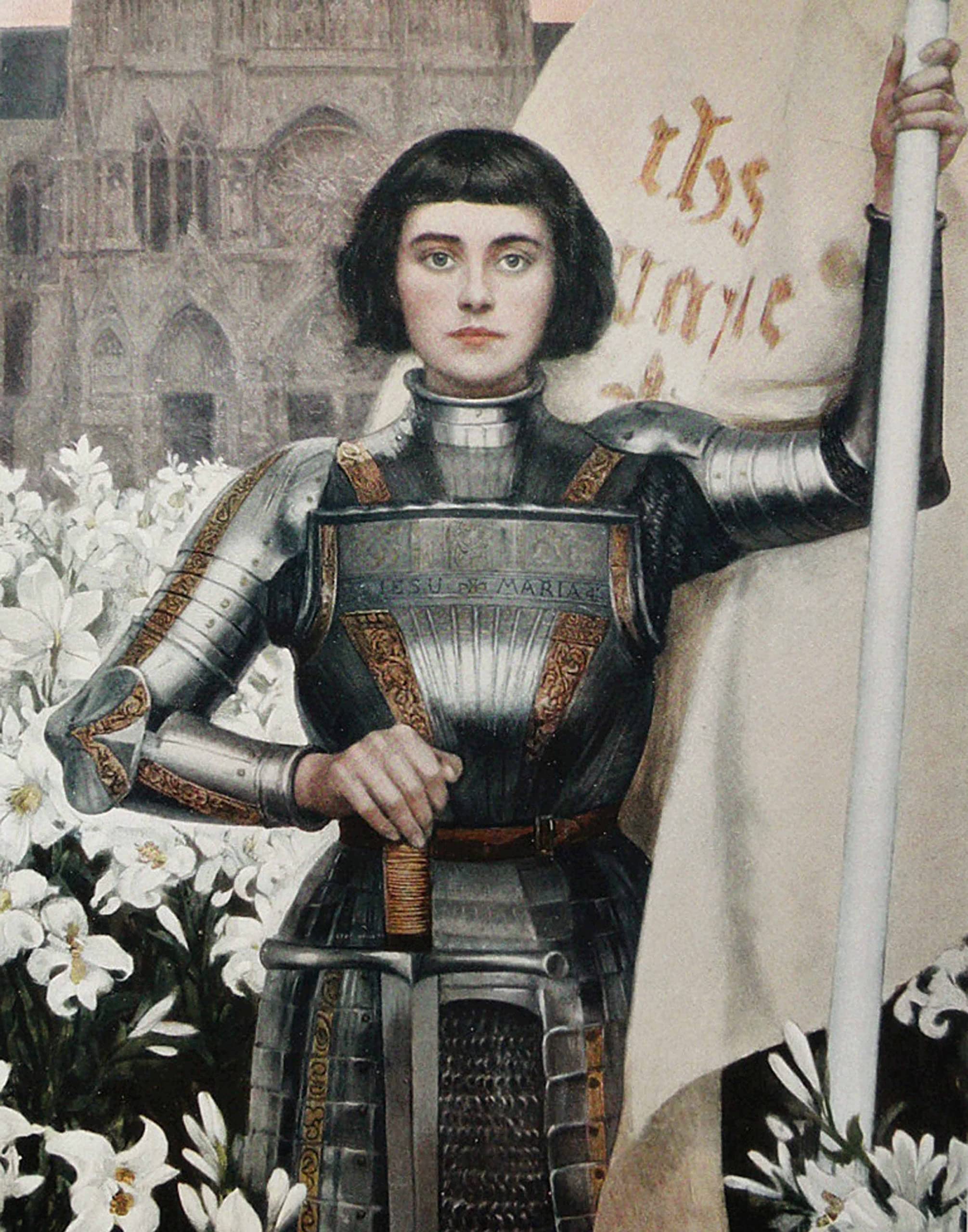 ArtDash Ready-to-Frame Archival-Quality Print - Historic Art of Albert Lynch: 'Jeanne d'Arc' - Joan of Arc. (8In  10In Textured 