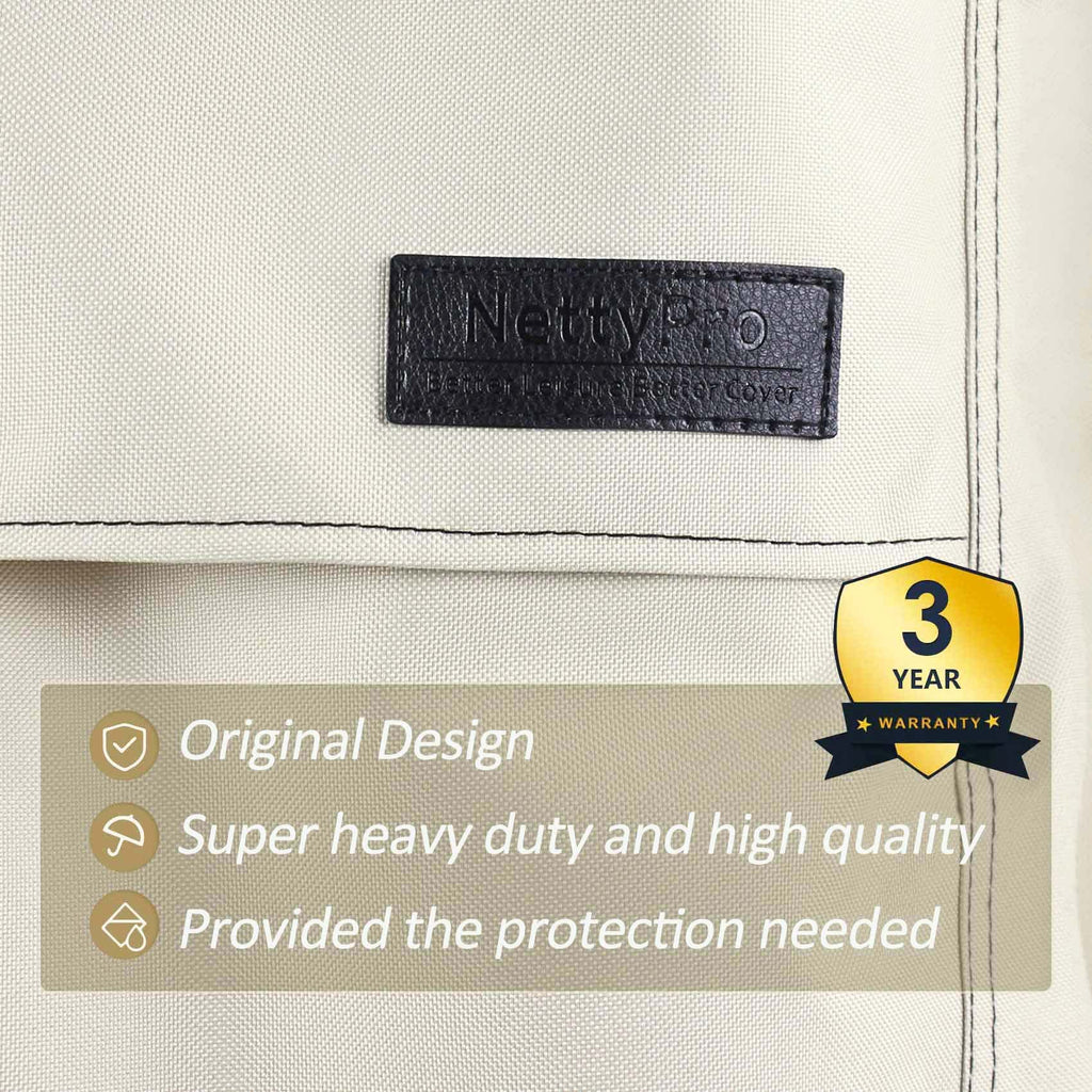Nettypro Outdoor Loveseat Sofa Cover Waterproof 3-Seater Patio Furniture Bench Sofa Cover, 58'W X 37'D X 35'H, Beige