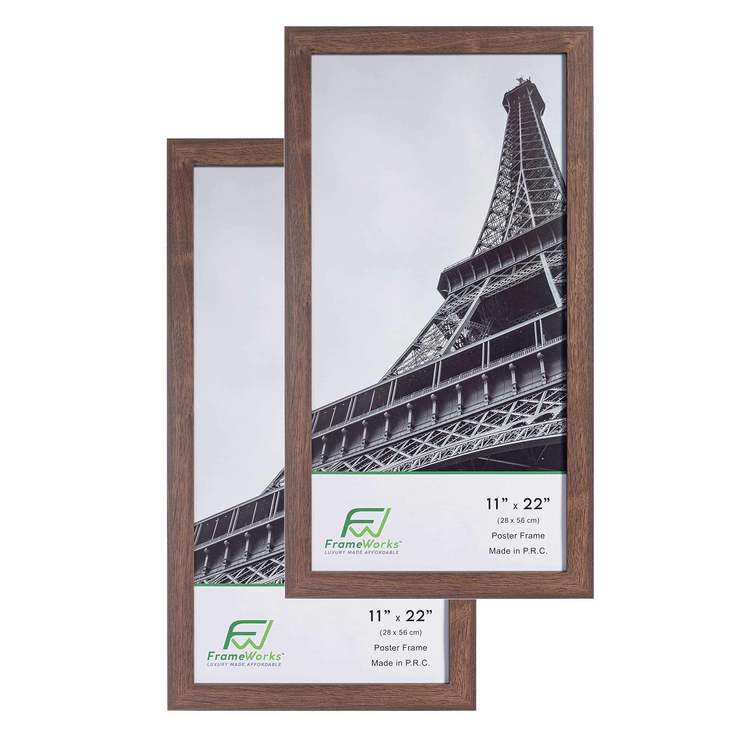 FrameWorks 11    x 22    2-Pack Dark Oak Back-Loading Wooden Poster Frame with Classic Edges