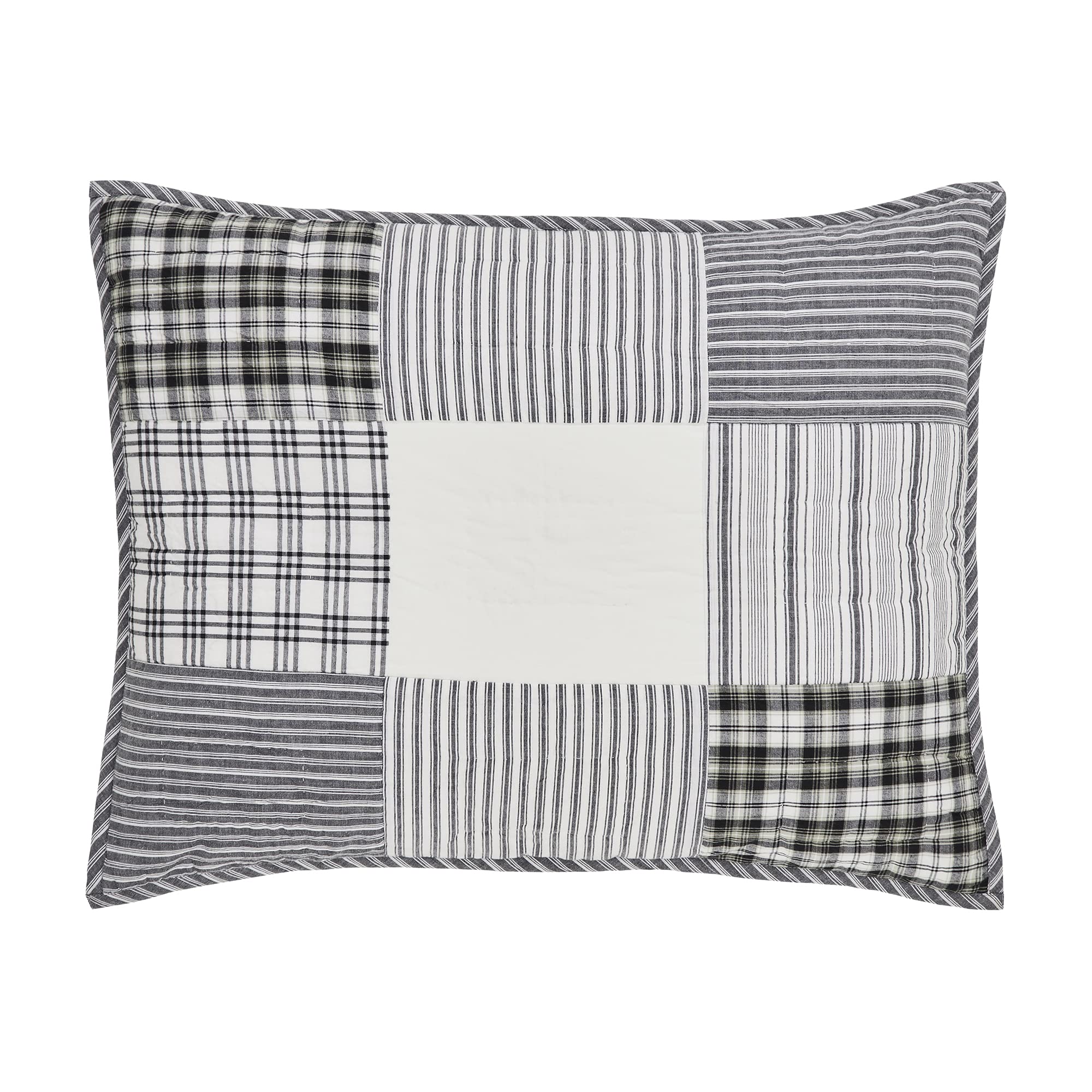 Vhc Brands, Sawyer Mill Patchwork Standard Sham, Black, 21X27