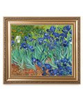 DECORARTS - Irises in the Garden - Vincent Van Gogh. Giclee Print on Canvas with matching Golden-relief Framed Wall Art. Picture