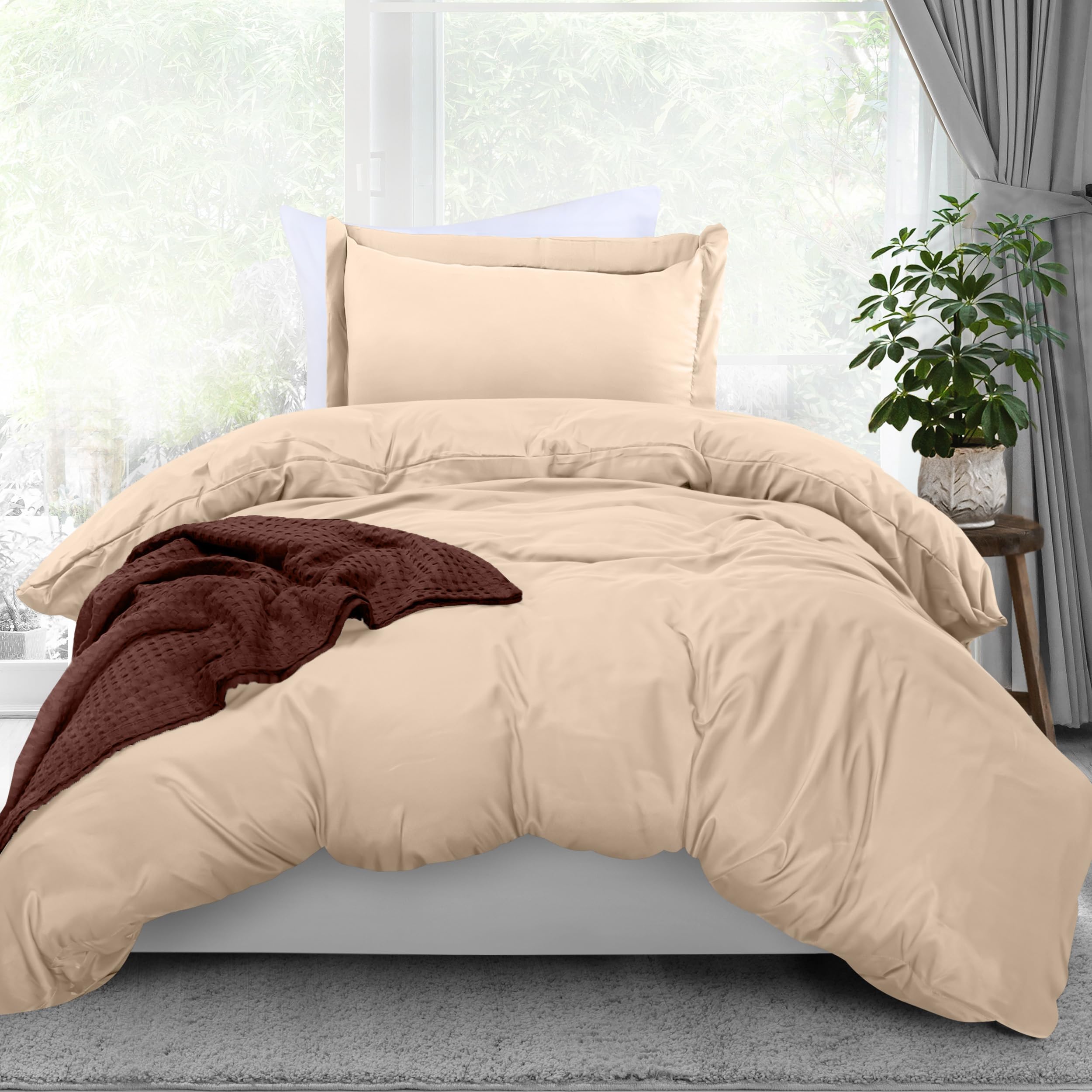 Utopia Bedding Duvet Cover Twin Size - 1 Duvet Cover With 1 Pillow Sham - 2 Pieces Bedding Duvet Cover With Zipper Closure - Sof