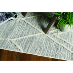HomeRoots 8'X11' Ivory Grey Machine Woven Geometric Indoor Area Rug