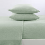 4 Piece Jersey Knit King Cotton Blend Green Sheet Set | Ultra-Soft T-Shirt Jersey Bedding Sheets & Pillowcases | Heathered, Brea