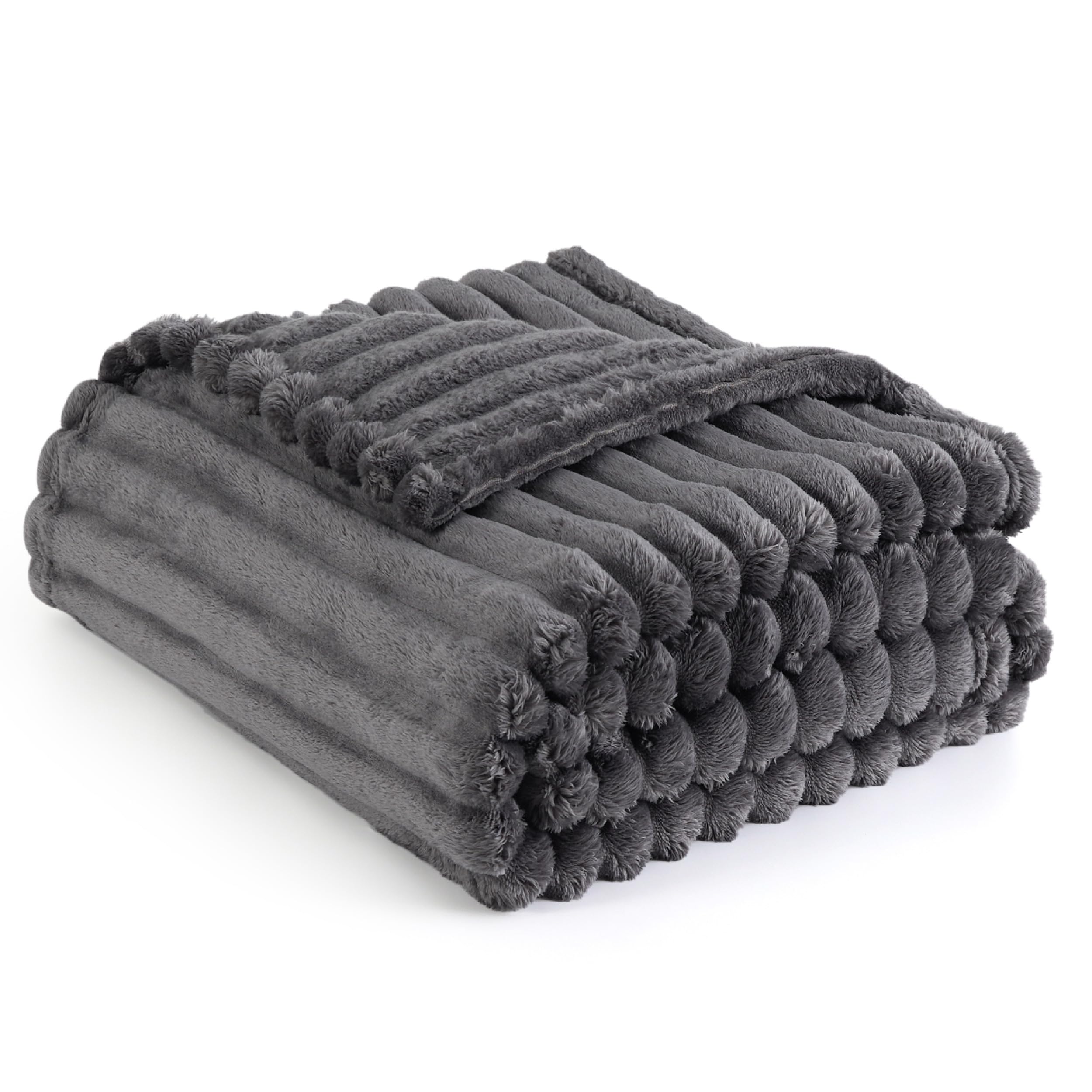 Bedsure Grey Fleece Throw Blanket For Couch - Super Soft Cozy Blankets For Women, Cute Small Blanket For Girls, 50X60 Inches
