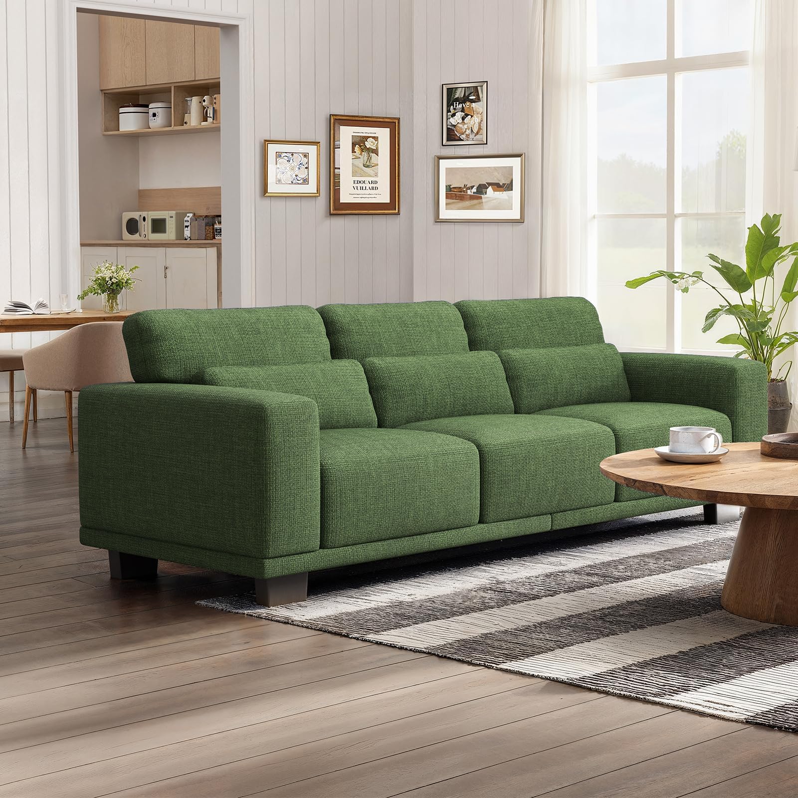 Marsail 89 Sofa, 3 Seater Couch for Living Room, Modern Sofa with Deep Seats Supportive Cushion and Wide Armrests, Easy to Clean