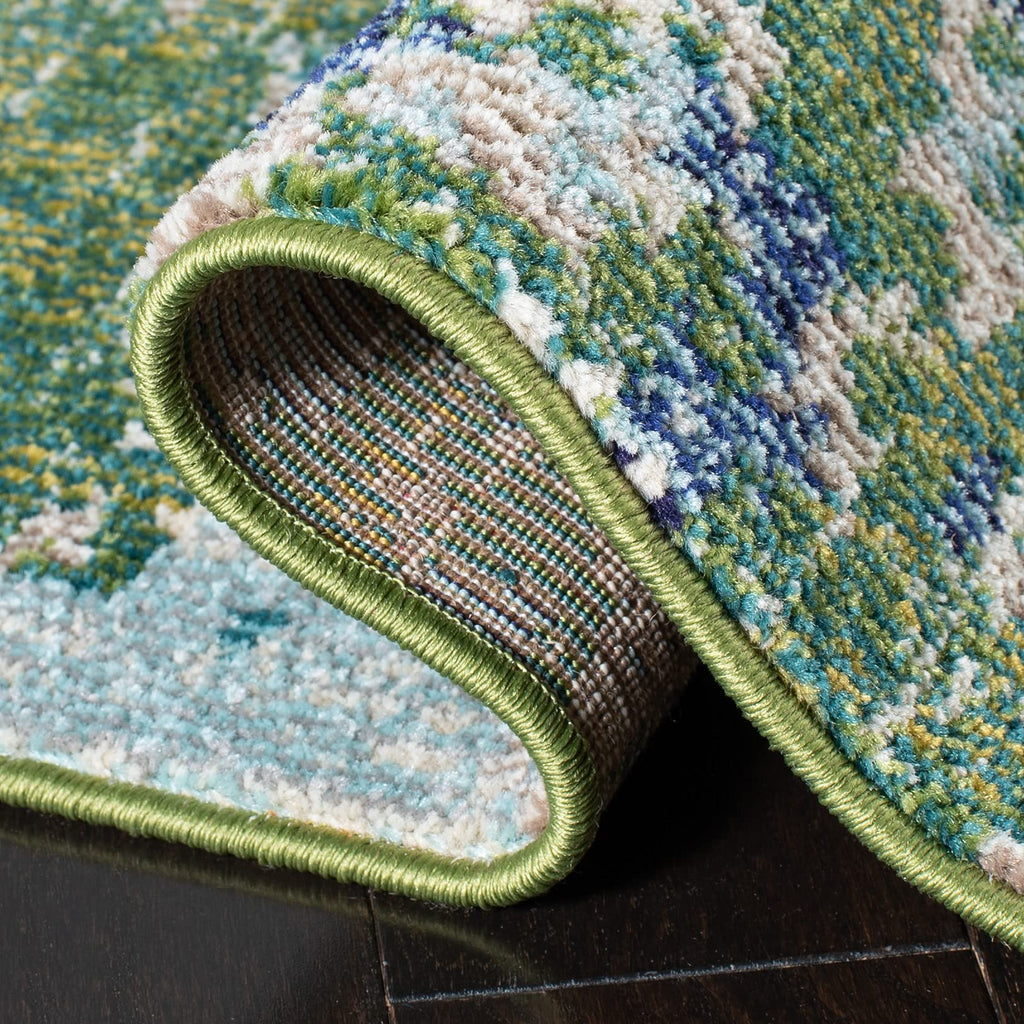 Safavieh Madison Collection Accent Rug - 2'2'' X 4', Green & Turquoise, Boho Abstract Distressed Design, Non-Shedding & Easy Car