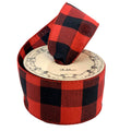 Red Black Buffalo Plaid Ribbon - 2 1/2' x 10 Yards, Wired Edge, Checkered, Wreath, Garlands, Swag, Bows, Gift Basket, Birthday,