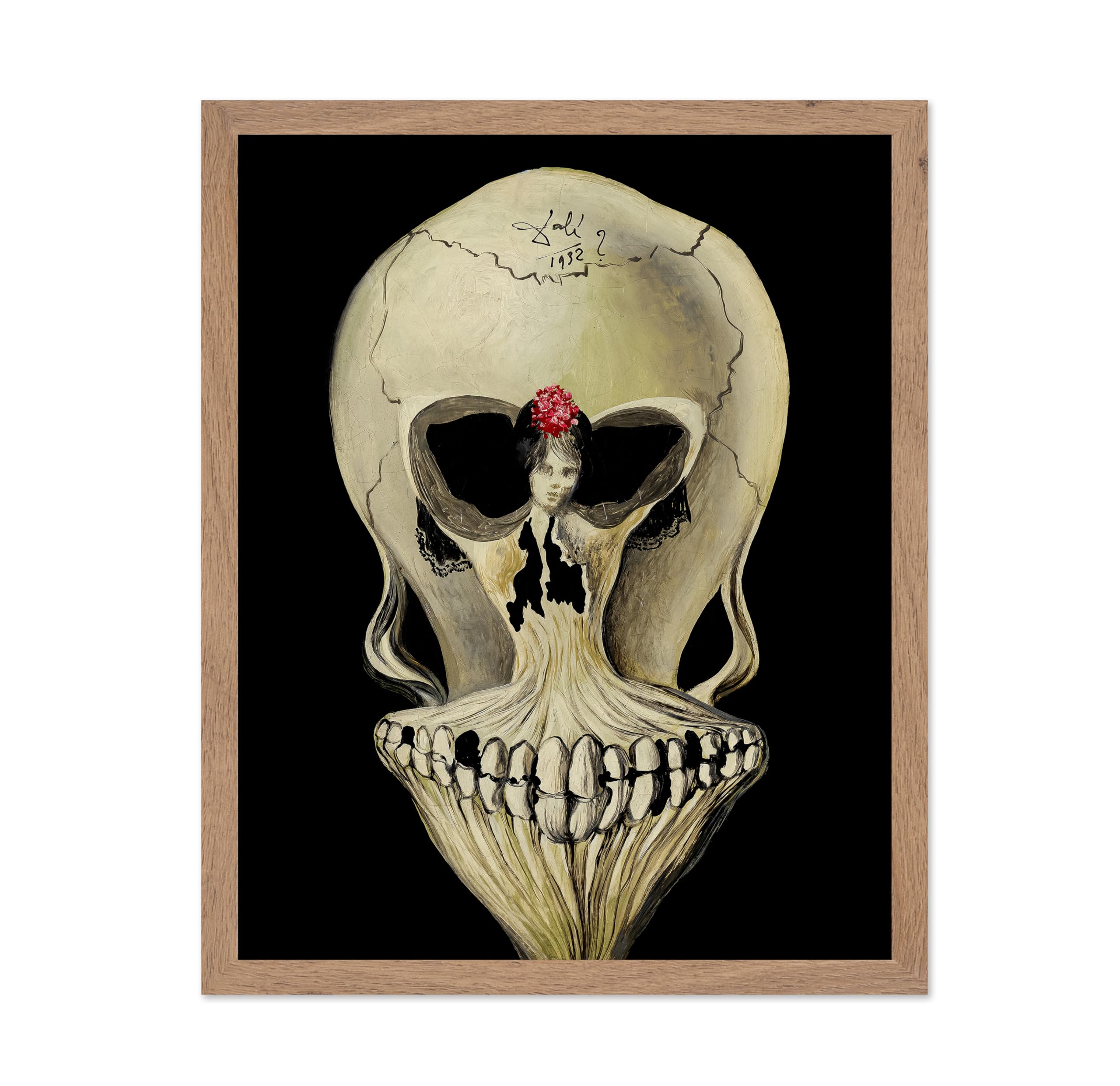Poster Master Vintage Salvador Dali Poster - Ballerina in a Deaths Head Painting Print - Surrealism Art - Gothic Gift for Him, 