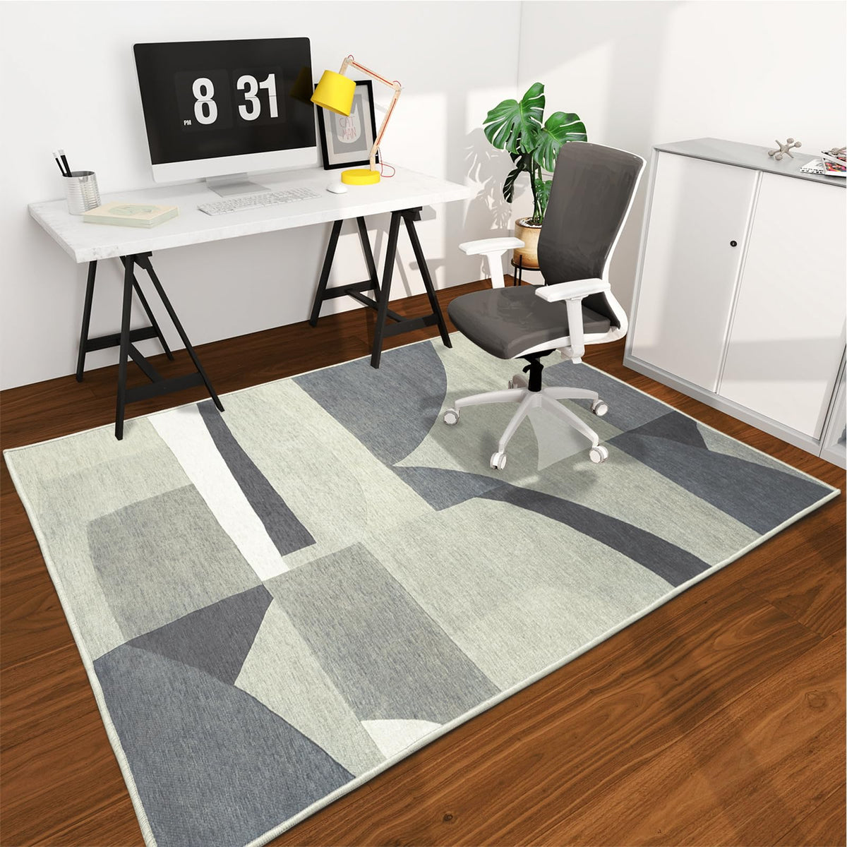 Office Chair Mat For Hardwood Floor, 72 'X48 ' Desk Mat Protector, Easy Glide Under Desk Rug, Modern Style