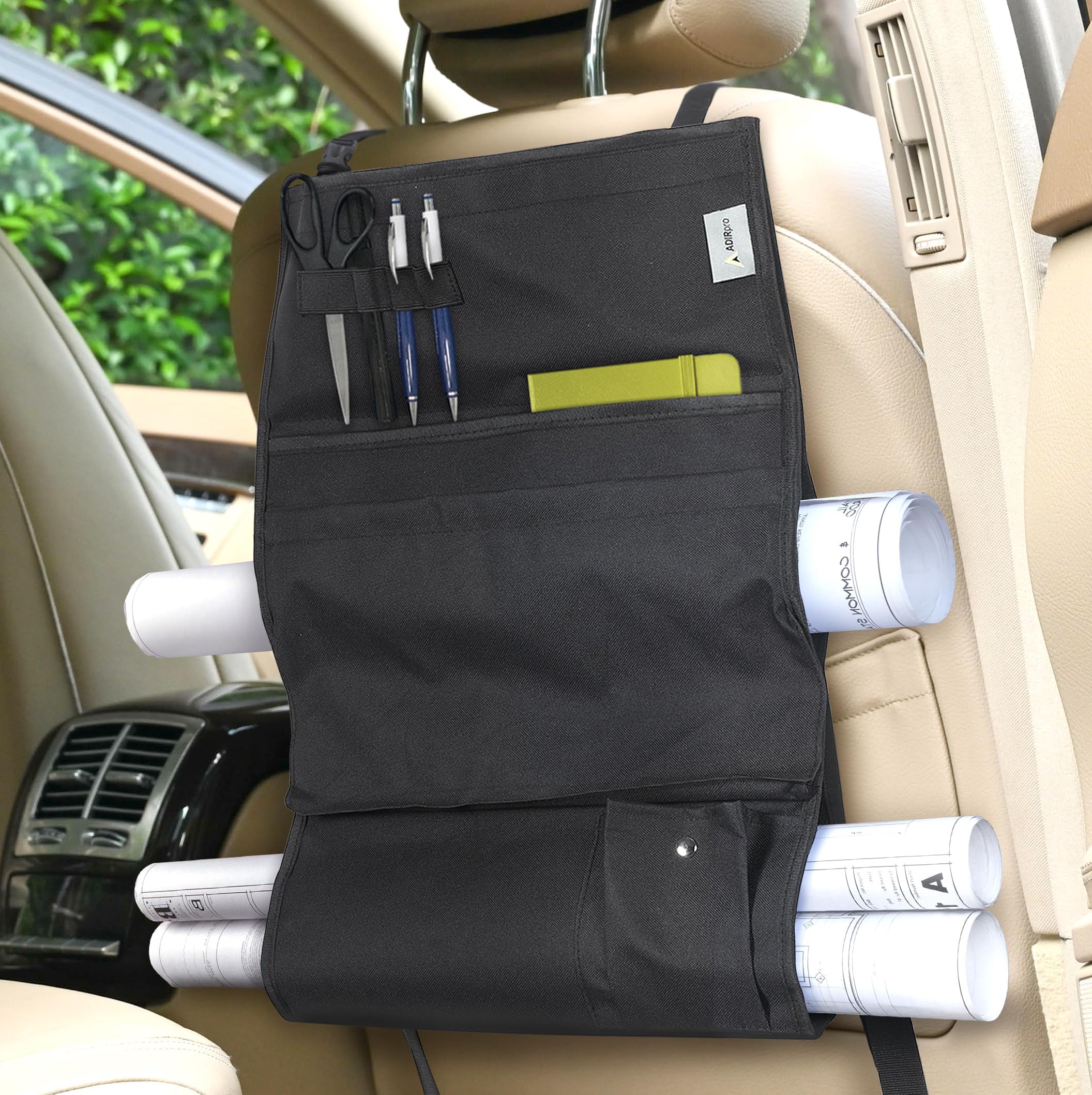 Adir Corp. Blueprints Car Holder - Plans Holder For Trucks And Cars With Multiple Slots And Front Zippered Pocket - Blueprint Ho