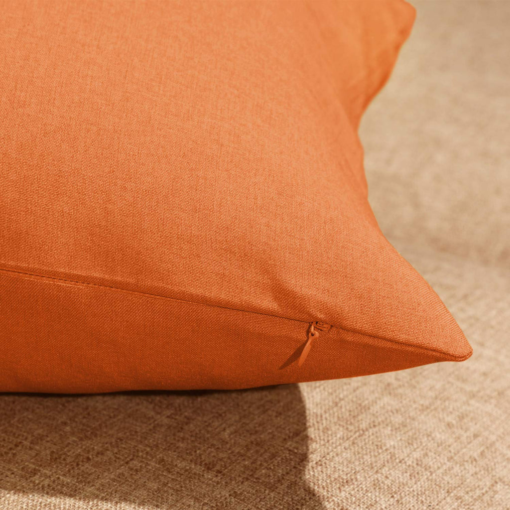 4 Pack Decorative Outdoor Waterproof Throw Pillow Covers, Square Patio Balcony Garden Waterproof Cushion Case, Pu Coating Pillow Shell For Couch, Bed, Patio, Sofa, Tent,18 X 18 Inch (Orange)