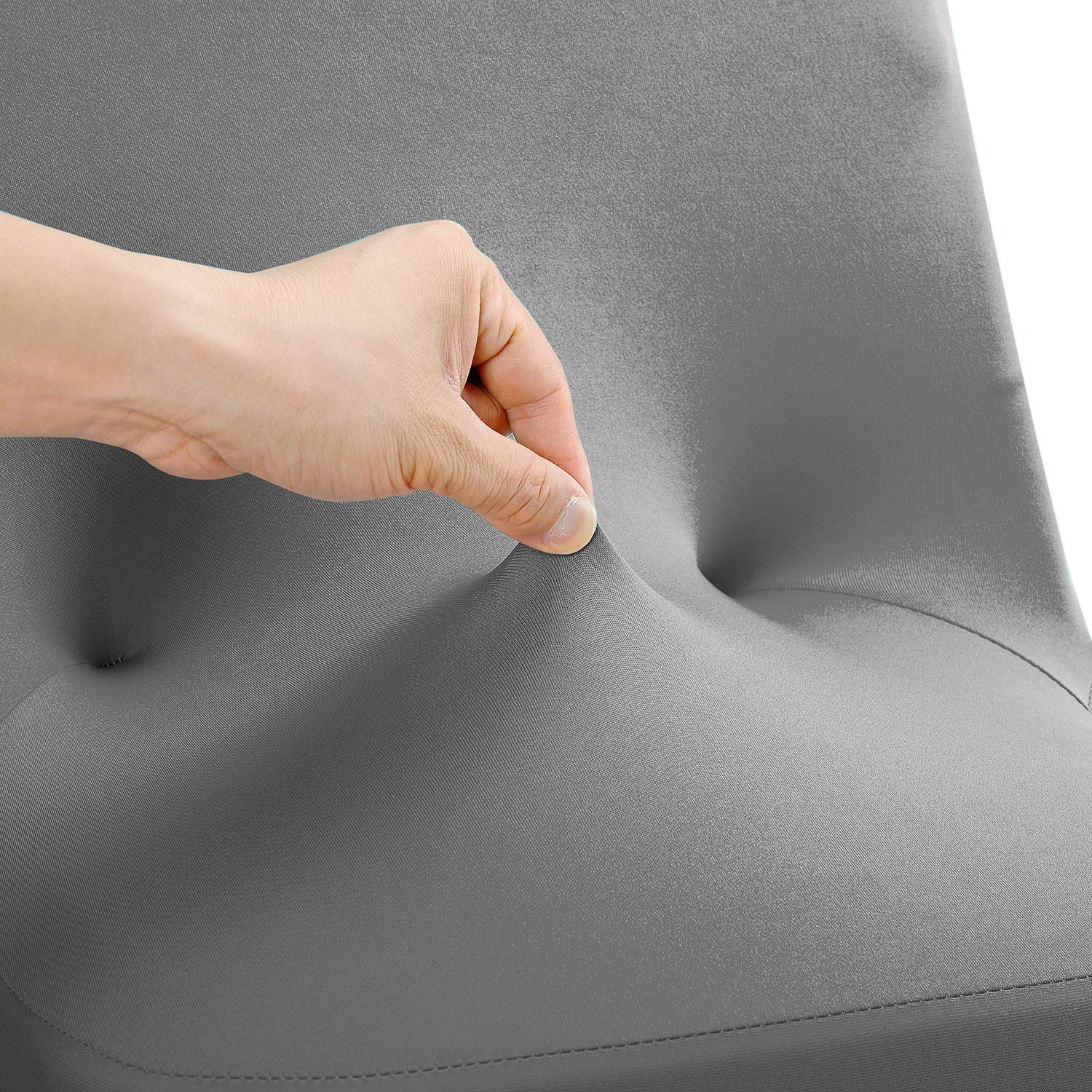 Peomeise Stretch Spandex Folding Chair Cover For Wedding Party Dining Banquet Event (Grey,12Pcs)