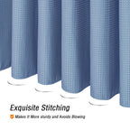 Gibelle Moonlight Blue Shower Curtain, Waffle Weave Textured Fabric Shower Curtain For Bathroom - Soft Cloth & Hotel Spa Luxury,
