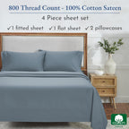 California Design Den Deep Pocket King Sheet Set - Luxury 800 Thread Count Sheets King, 100% Cotton Sateen Bedding Set - Cooling & Softer Than Egyptian Cotton Sheets (Beige)
