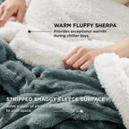 Bedsure Sherpa Blanket Twin Size For Couch - Super Soft Cozy Fleece Thick Warm Blanket For Winter, Plush Dark Green Throw Gift For Women, 60X80 Inches