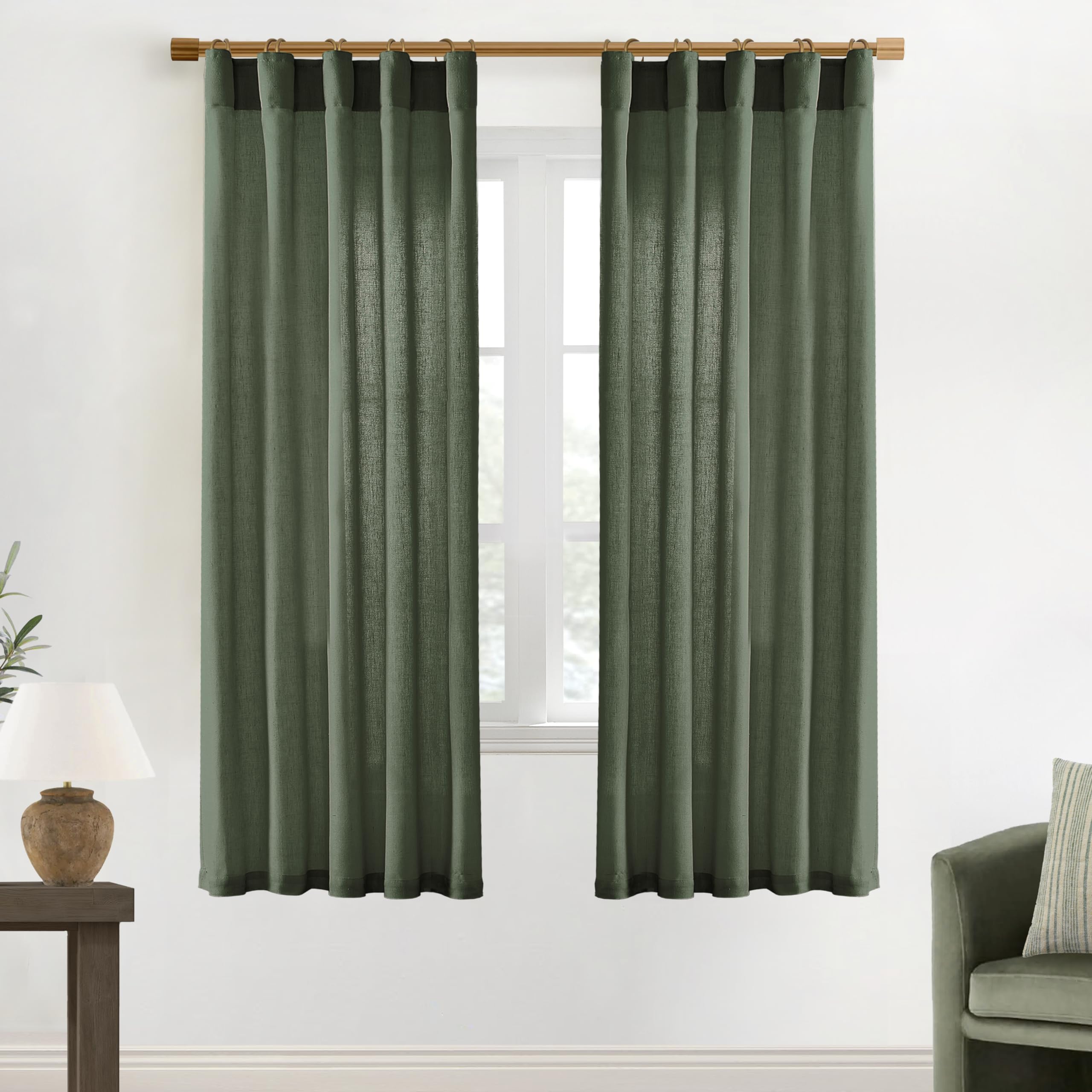Xtmyi 72 Inch Curtains Pleat,Boho Semi Sheer Curtains 72 Inches Long,Window Sheers French Door Curtain Drapes 72 In Length 2 Pan