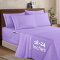 Elegant Comfort 1500 Premium Quality 6-Piece Bed Sheet Set - 18-24 Inch Extra Deep Pocket, Smart Storage Pockets, Wrinkle Free U