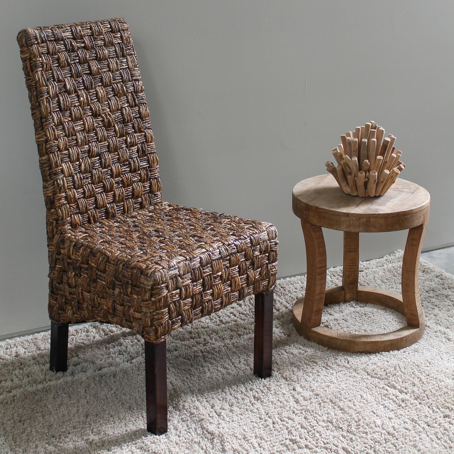 International Caravan Furniture Piece Victor Woven Abaca Dining Chair