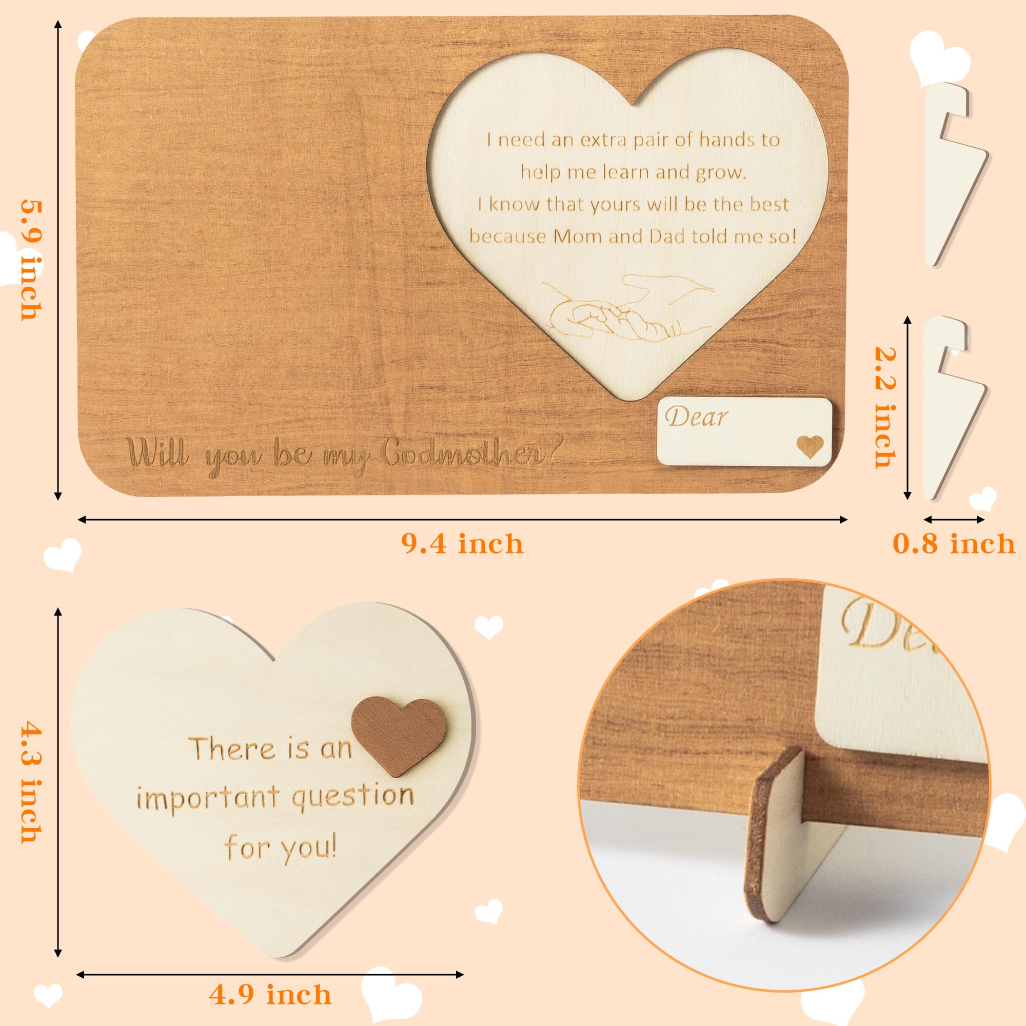Cjiangpo Godmother Proposal Gift Picture Frame, Will You Be My Godmother Gift From Godchild, Engraved God Mother Announcement Ph