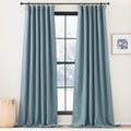 NICETOWN Bedroom Curtains 2 Panels Sets Faux Linen Textured, Pinch Pleated Room Darkening Heat Blocking Window Treatments Therma