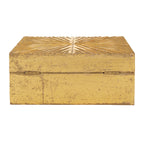 Cosmoliving By Cosmopolitan Wood Geometric Decorative Box Decorative Keepsake Boxes With Hinged Lid, Set Of 2 Storage Boxes 10''