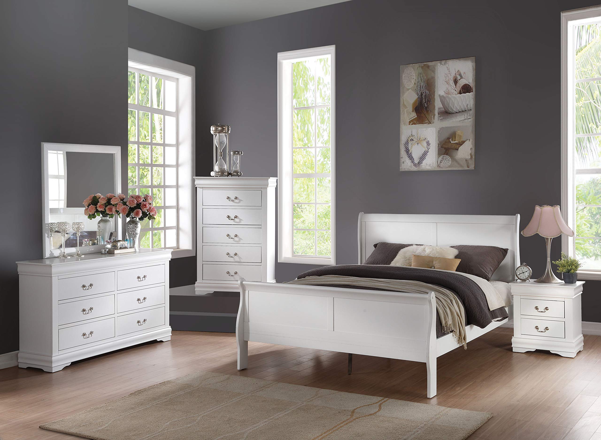 ACME FURNITURE Louis Philippe Queen Bed - - White