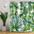 LIVILAN Tropical Shower Curtain, Green Shower Curtain, Plant Shower Curtain, Leaf Shower Curtain, Botanical Shower Curtain Set w