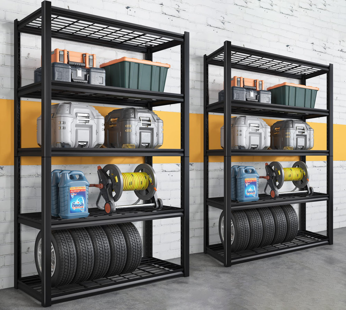 Reibii 40'' Wide Garage Storage Shelves Heavy Duty Shelving Unit,72'' Tall Garage Shelving For Storage With 5 Tier Adjustable Me