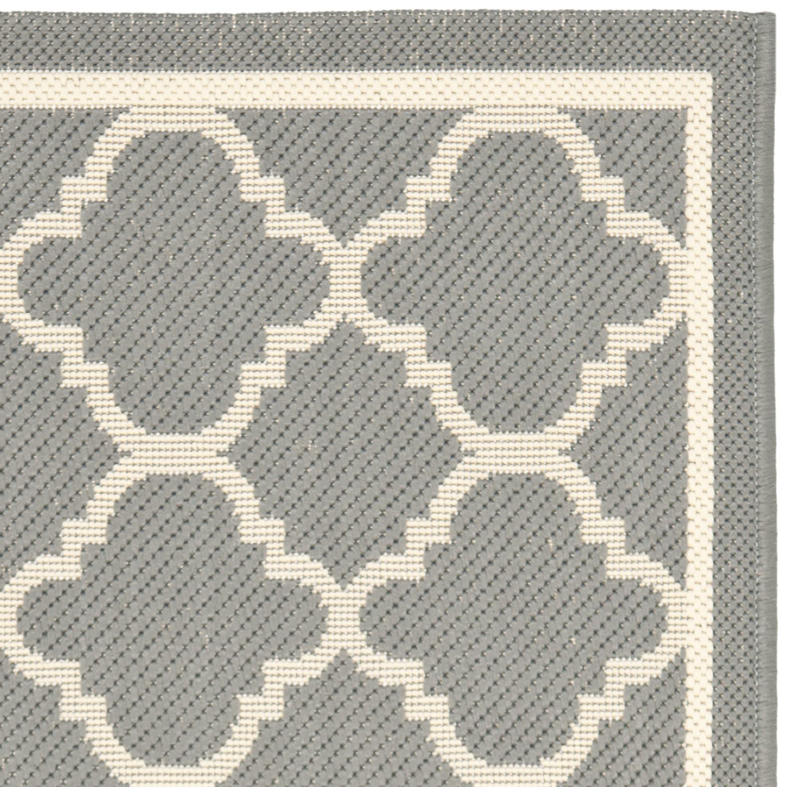 Safavieh Courtyard Collection 2' X 3'7' Anthracite/Beige Cy6918 Trellis Indoor/ Outdoor Waterproof Easy Cleaning Patio Backyard Mudroom Accent Rug