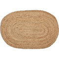 VHC Brands Oval Jute Fiber Welcome Mat, Non Slip Area Rug, Natural, 20x30