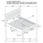 Coaster Home Furnishings Soledad Modern Classic Fabric Upholstered Eastern King Size Storage Panel Bed Frame Platform Bed 52-inch Headboard Grey 305877KE