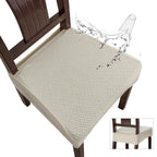 Genina Waterproof Seat Covers For Dining Room Chair Covers Waterproof Dining Chair Covers (4 Pcs-Rear-Gapped, Beige)