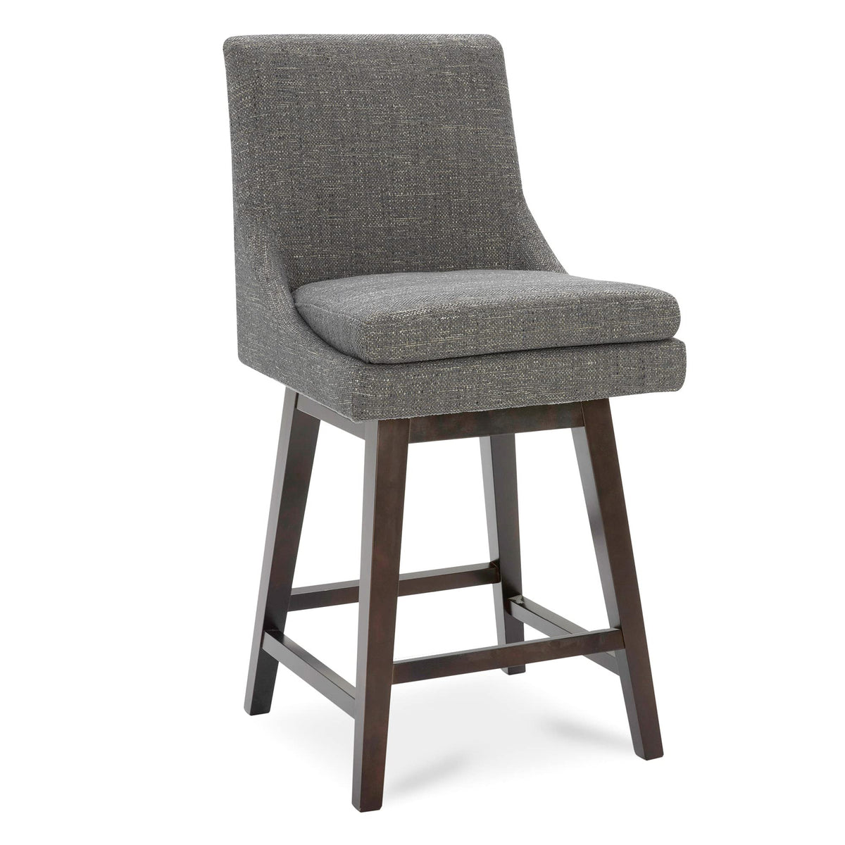Chita Counter Height Swivel Barstool With Back Set Of 2, Fsc Certified Upholstered Faux Leather Swivel Bar Stool, 26.8' H Seat Height, Pu Leather In Retro Brown