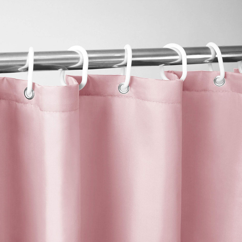 Aoohome Standard 72X72 Inch Shower Curtain Liner, Durable Polyester Solid Color Shower Curtain With Hooks, Weighted Hem, Water R