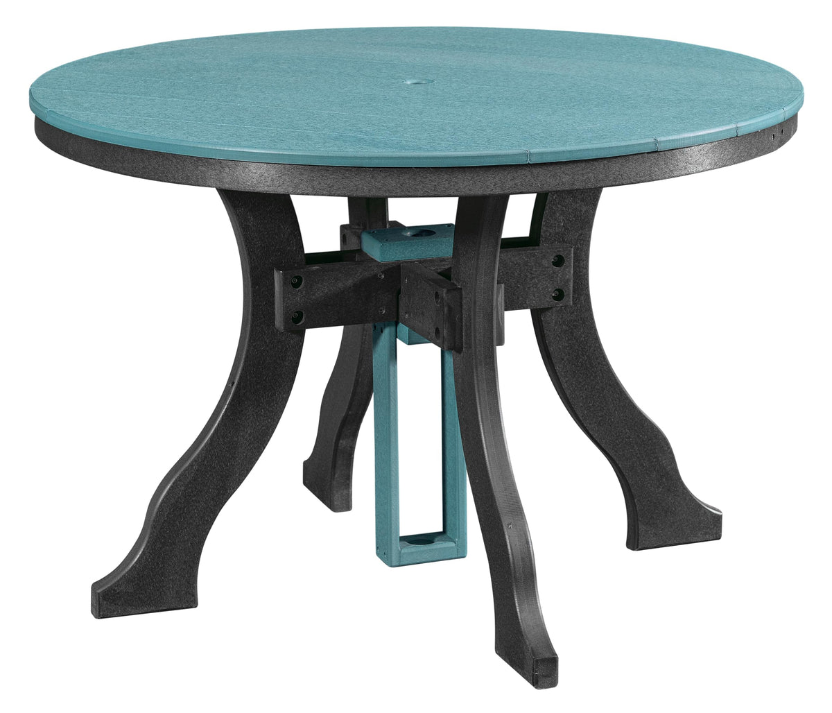 American Furniture Classics Dining Height Round Table, Aruba Blue With Black Base