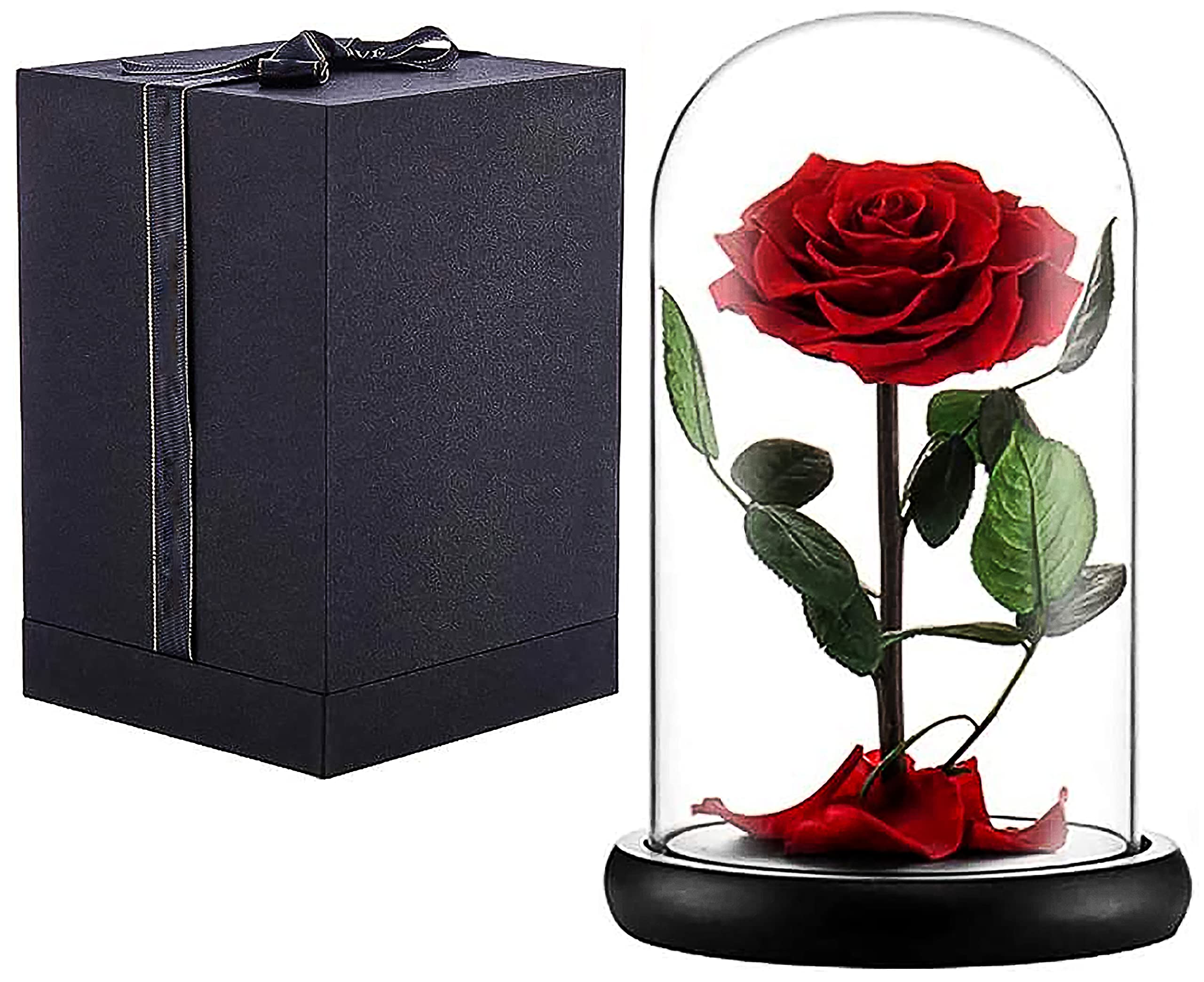 Premium Gifts For Mom From Daughter, Son, Kids - Eternal Enchanted Forever Preserved Rose - Infinity Rose In Glass Dome - Made F