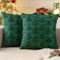 Miulee Dark Green Throw Pillow Covers Christmas Tree Decorative Pillow Covers 16X16 Inch Soft Plush Faux Wool Pillow Covers Set