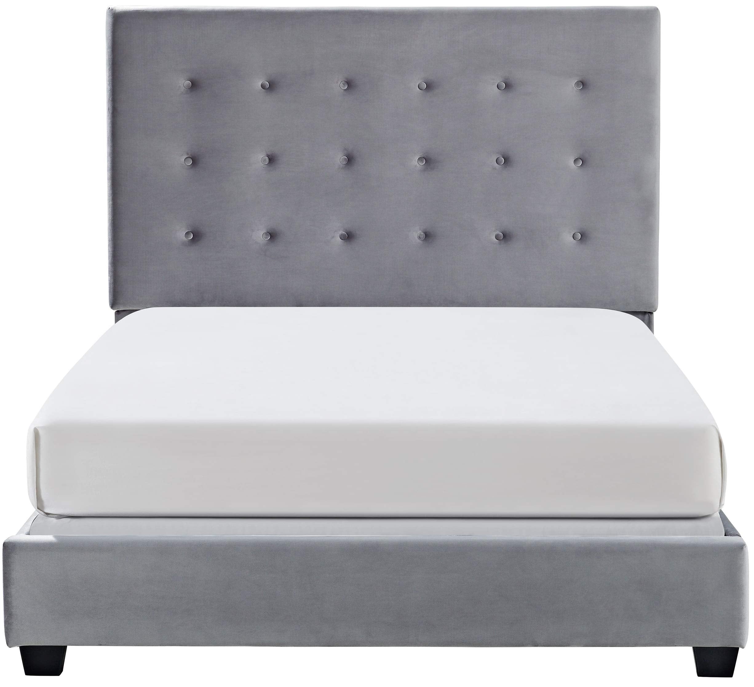 Crosley Furniture Reston Upholstered Bed Set, Shale Microfiber, King