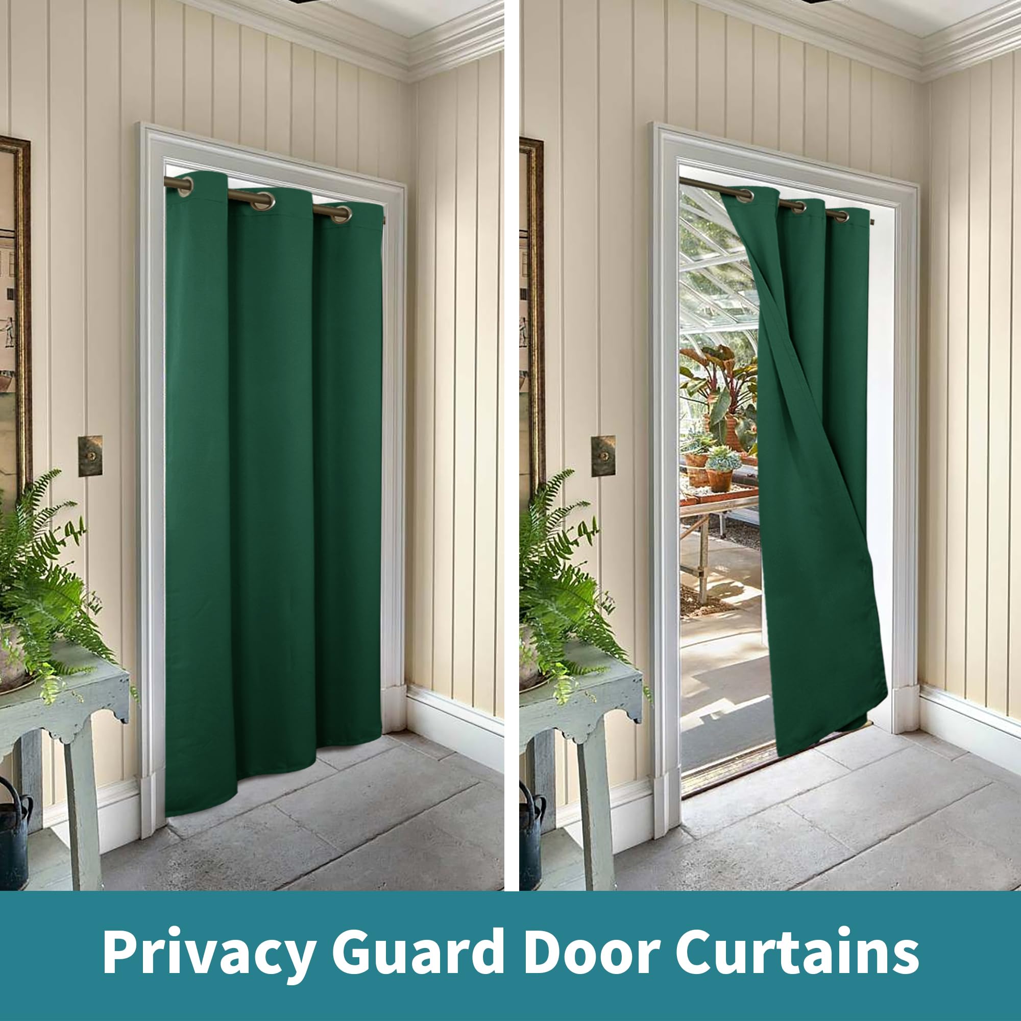 Bgment Emerald Green Door Curtain 78 Inch Length For Doorway, Bedroom Closet Curtain, Privacy Thermal Insulated Blackout Grommet Room Divider For Room Separation, 1 Panel, 40 Inch Wide