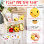 Shappy Inspirational Positive Fruit Toy Gift Funny Wool Knitted Fruit Mini Doll Employee Appreciation Gift Motivational Pun Card