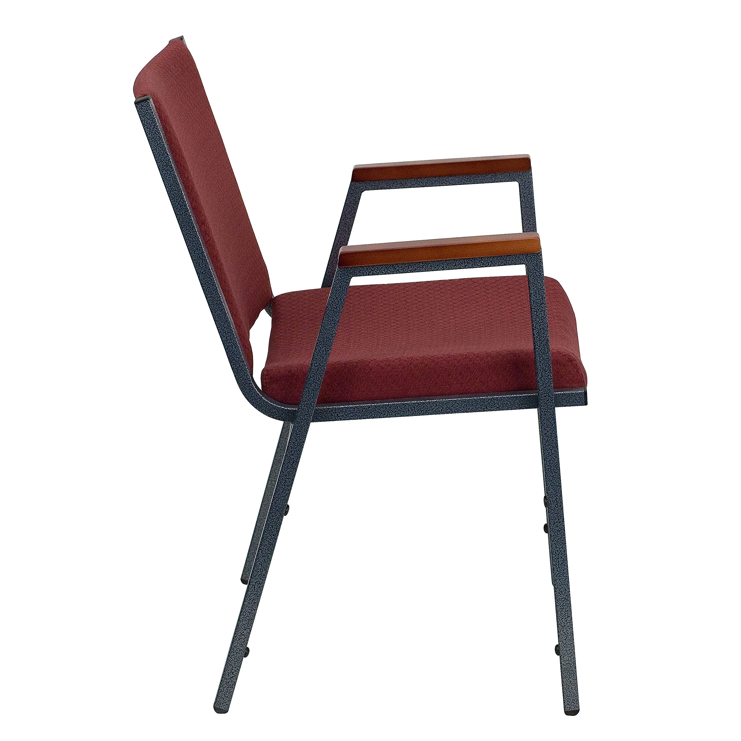 Flash Furniture Hercules Series Heavy Duty, 3'' Thickly Padded, Burgundy Patterned Upholstered Stack Chair With Arms