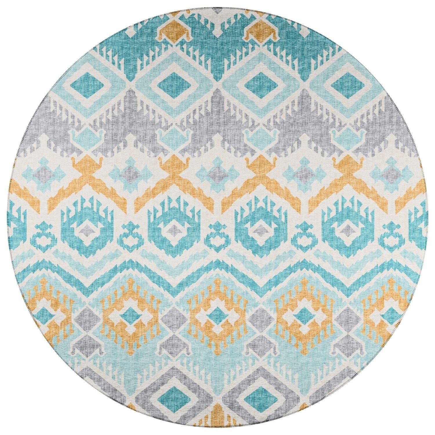 Sedona Sn2 Blue Bohemian Rug Round 4' X 4'