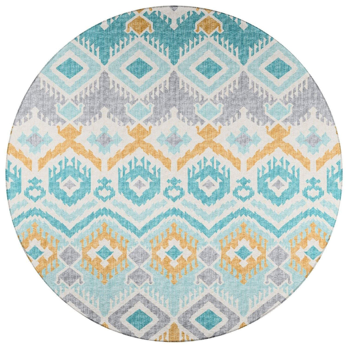 Sedona Sn2 Blue Bohemian Rug Round 6' X 6'