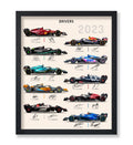 Poster Master Race Car Drivers Poster - Cars & Drivers Signatures Print - Sports Art - Car Racing Art - Gift for Him, Her & Car 