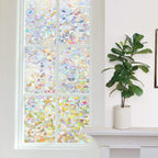 Finnez Window Film Decorative Privacy Film 3D No Glue Glass Sticker For Glass Door Home And Office Heat Control Anti Uv (29.5''